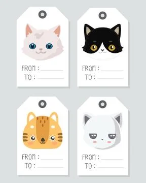 Gift tags with cute animals.. Stock Illustration