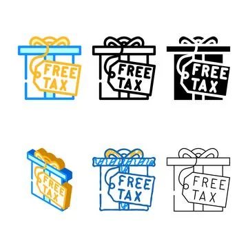 Gift tax color icon vector styles イラスト素材