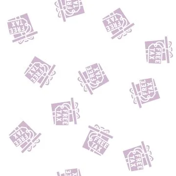 Gift tax glyph vector seamless pattern 스톡 일러스트