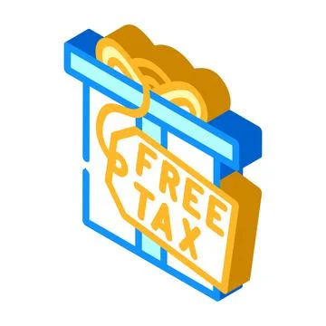 Gift tax isometric icon vector illustration Illustrazione stock