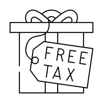 Gift tax line icon vector illustration Illustrazione stock