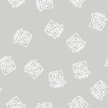 Gift tax line vector seamless pattern Illustrazione stock