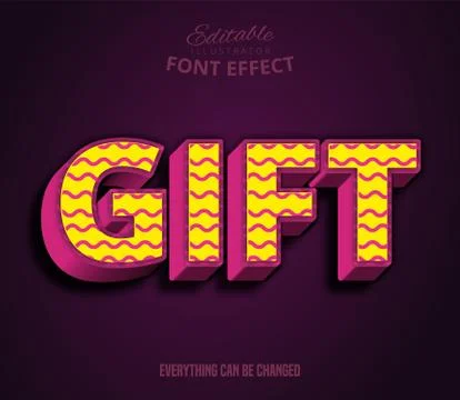 Gift text, editable text effect Stock Illustration