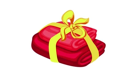 Gift towel stack icon animation Stock Footage 152554879