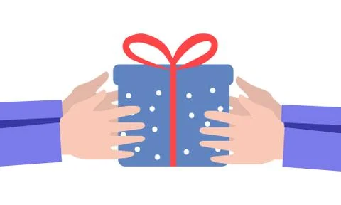 Gift transfer, on a white background, front view, vector graphics Stock Illustration
