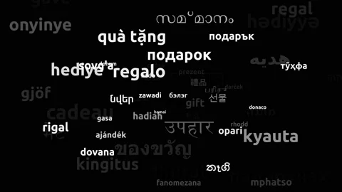 Gift Translated in 68 Worldwide Languages Endless Looping 3d Zooming Wordclou Stock Footage 145201869