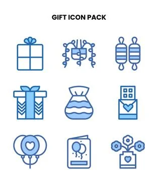 Gift Two Colour Icons Pack Stock Illustration