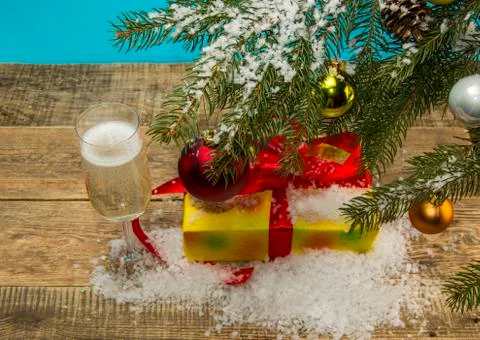 Gift under the Christmas tree Stock Photos