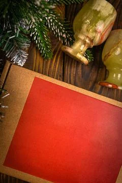 Gift under the tree top view with copy space Foto stock