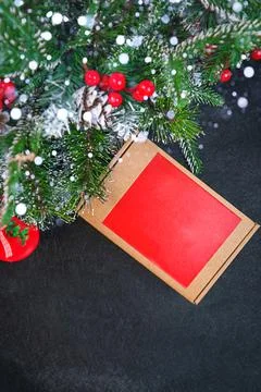 Gift under the tree top view with copy space Stock Photos