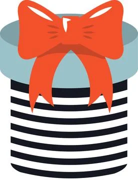 Gift vector flat Christmas on the white background Stock Illustration