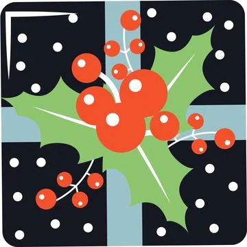 Gift vector flat Christmas on the white background Stock Illustration
