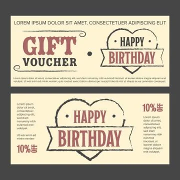 Gift voucher for birthday Stock Illustration