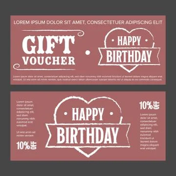 Gift voucher for birthday Stock Illustration
