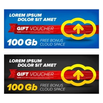 Gift voucher for cloud service Stock Illustration