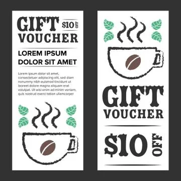 Gift voucher Coffee cup Stock Illustration