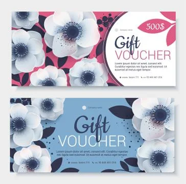 Gift voucher, coupon template. Stock Illustration