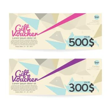 Gift Voucher Coupon Template Vector Illustration Stock Illustration