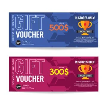 Gift Voucher Coupon Template Vector Illustration Stock Illustration