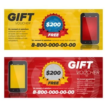 Gift voucher design template Ilustração Stock