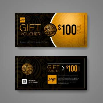 Gift Voucher Design Template 스톡 일러스트