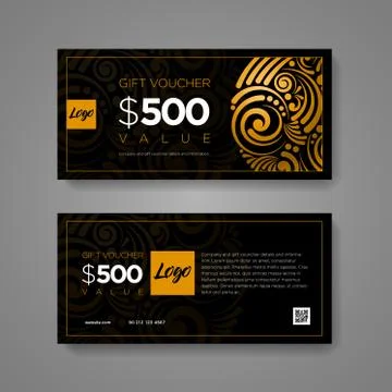 Gift Voucher Design Template Stockillustratie