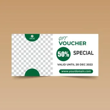 Gift Voucher Design Template 库存插图