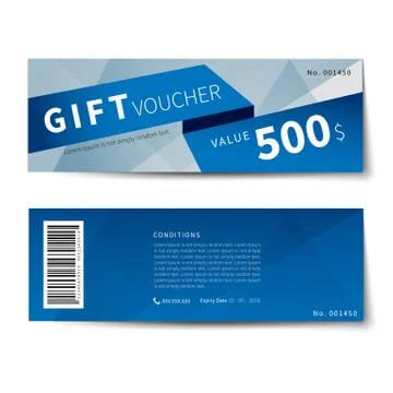Gift voucher discount template design Illustrazione stock