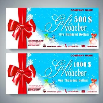 Gift Voucher of Happy New Year holiday Stock Illustration