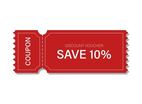 Gift voucher icon in flat style. 10% discount vector illustration on isolat.. Stock Illustration