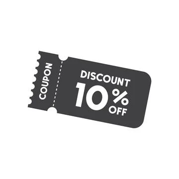 Gift voucher icon in flat style. 10% discount vector illustration on isolat.. Stock Illustration
