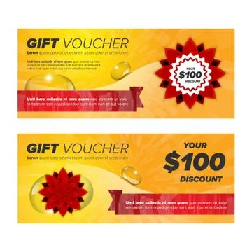 Gift voucher with mandala Stock Illustration