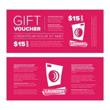 Gift voucher modern design for laundry service Stock Illustration