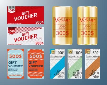 Gift voucher or certificate template Stock Illustration
