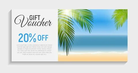 Gift Voucher Template Background. Vector Iillustration Illustrazione stock