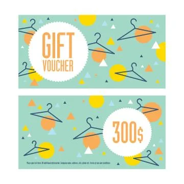 Gift voucher template. Both sides. Envelope size Stock Illustration