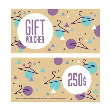 Gift voucher template. Both sides. Envelope size Stock-Illustration