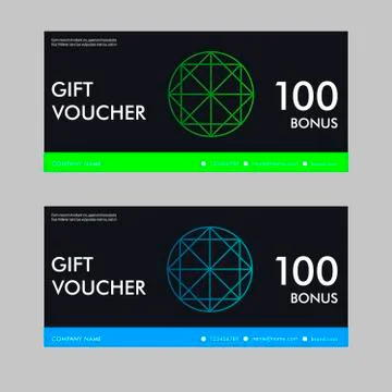 Gift voucher template with colorful pattern Stock Illustration