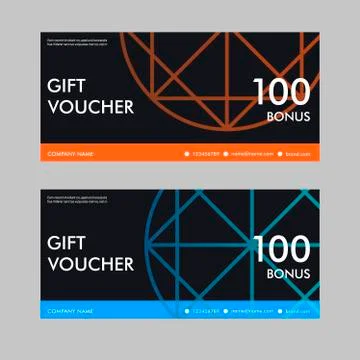 Gift voucher template with colorful pattern Illustrazione stock