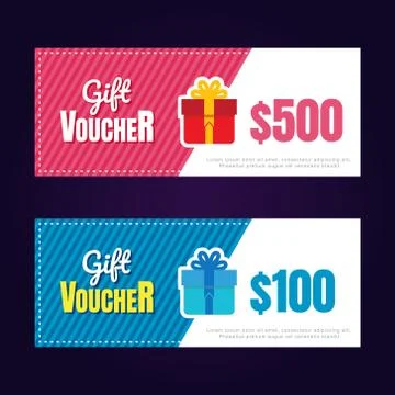Gift voucher template design. vector illustration. Stock Illustration