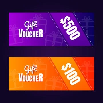 Gift voucher template design. vector illustration. Stock Illustration
