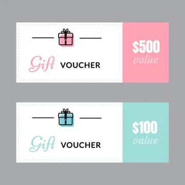 Gift voucher template design. vector illustration. Illustrazione stock