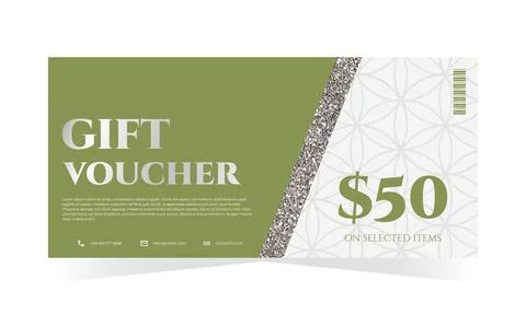 Gift voucher template in elegant minimal design. Sale, promotion, certifica.. Stock Illustration