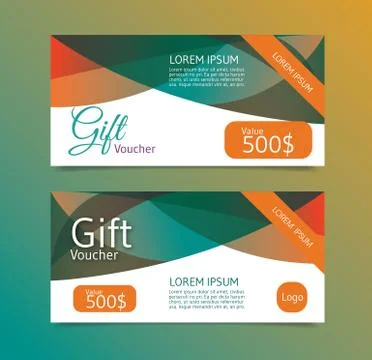 Gift voucher template. Illustrazione stock