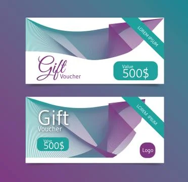 Gift voucher template. Illustrazione stock