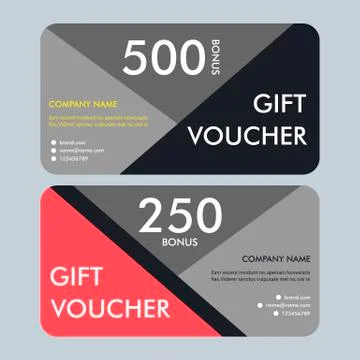 Gift voucher template with modern pattern. Vector design 库存插图