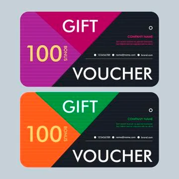 Gift voucher template with modern pattern. Vector design Stock Illustration