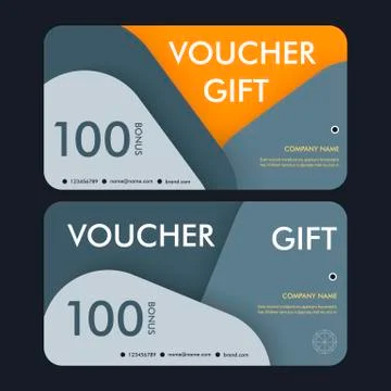 Gift voucher template with modern pattern. Vector design Illustrazione stock