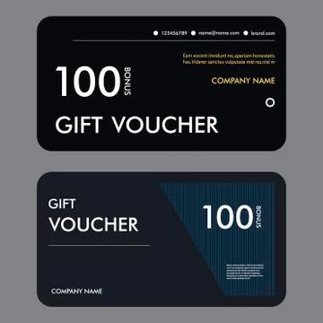 Gift voucher template with modern pattern. Vector design Stock Illustration