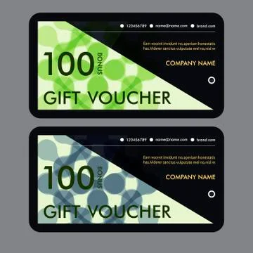 Gift voucher template with modern pattern. Vector design Stock Illustration